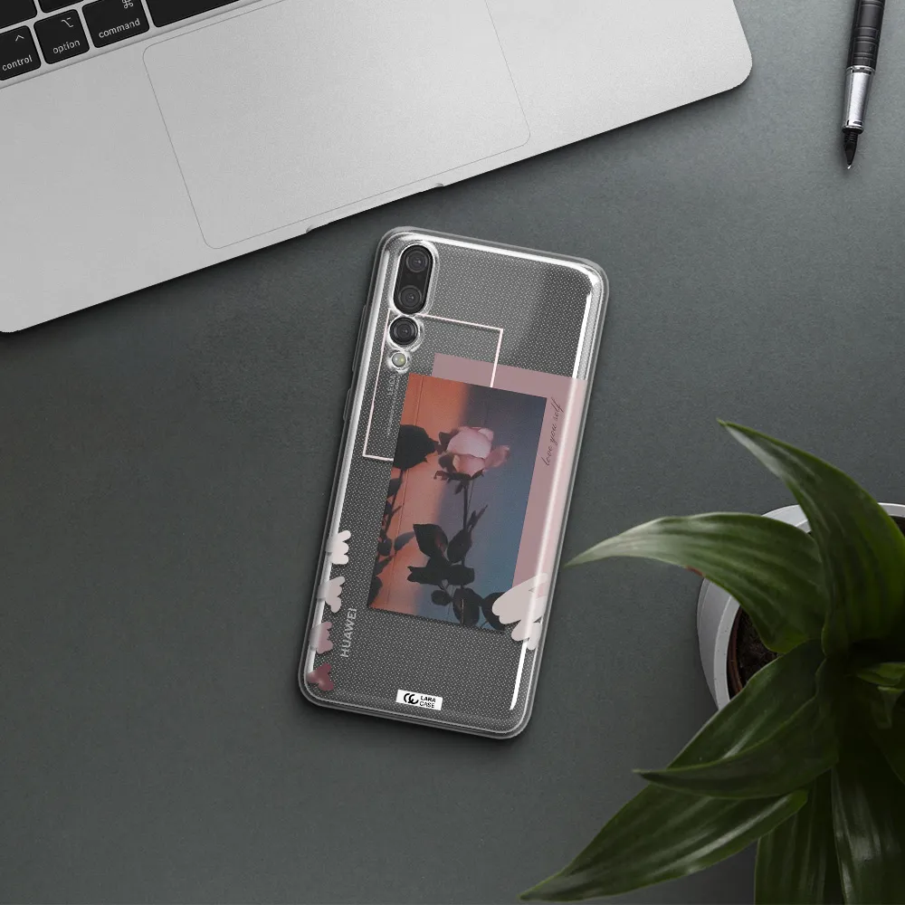 Pink Rose Huawei P20 Pro Clear TPU Case