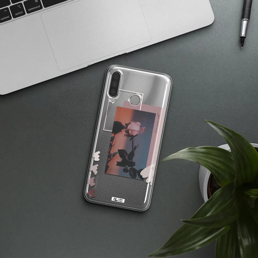 Pink Rose Huawei P30 Lite Clear TPU Case