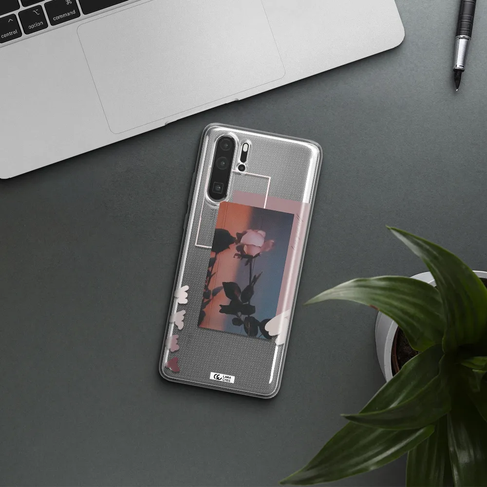 Pink Rose Huawei P30 Pro Clear TPU Case