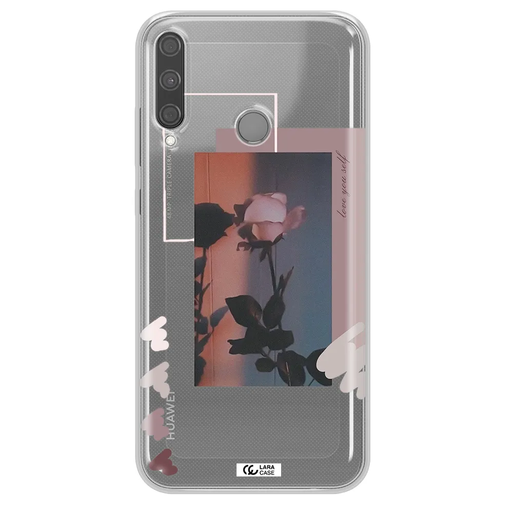 Pink Rose Huawei P40 Lite E Clear TPU Case