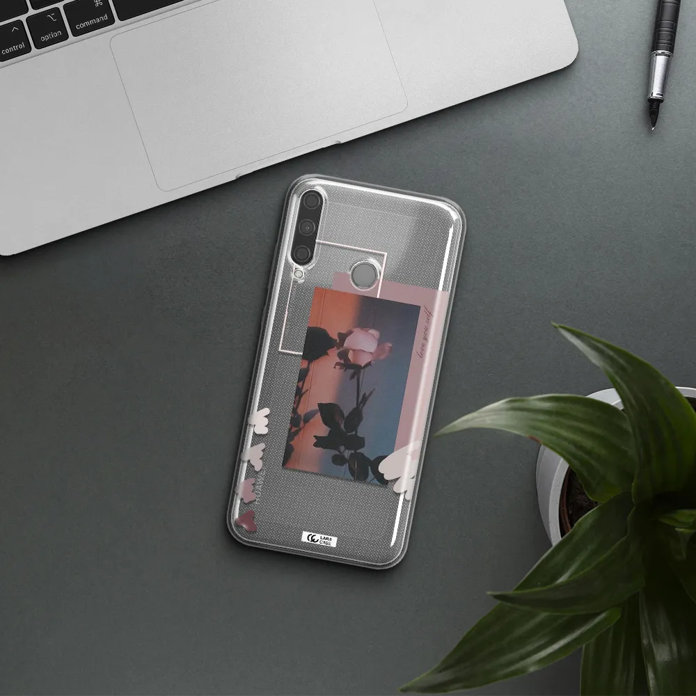 Pink Rose Huawei P40 Lite E Clear TPU Case