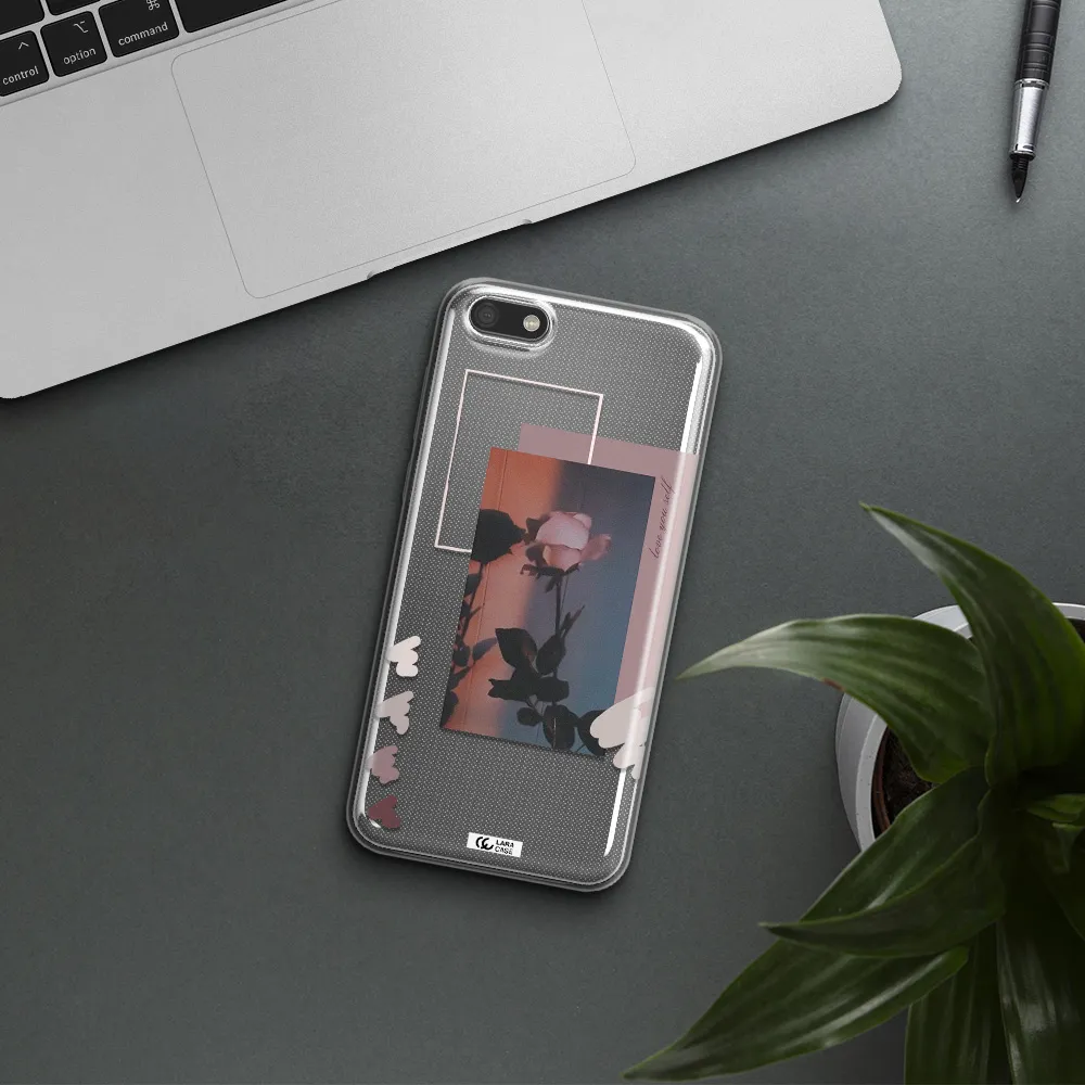 Pink Rose Huawei Y5 2018 Clear TPU Case