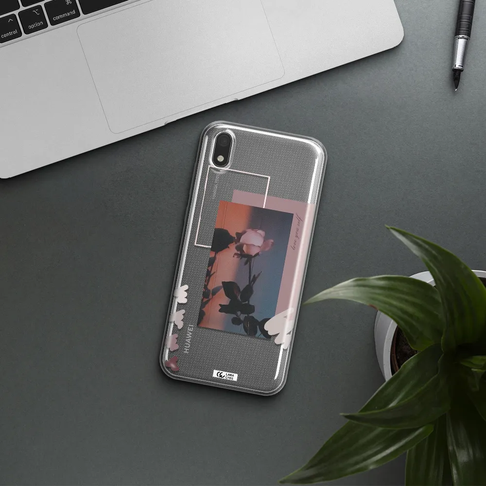 Pink Rose Huawei Y5 2019 Clear TPU Case