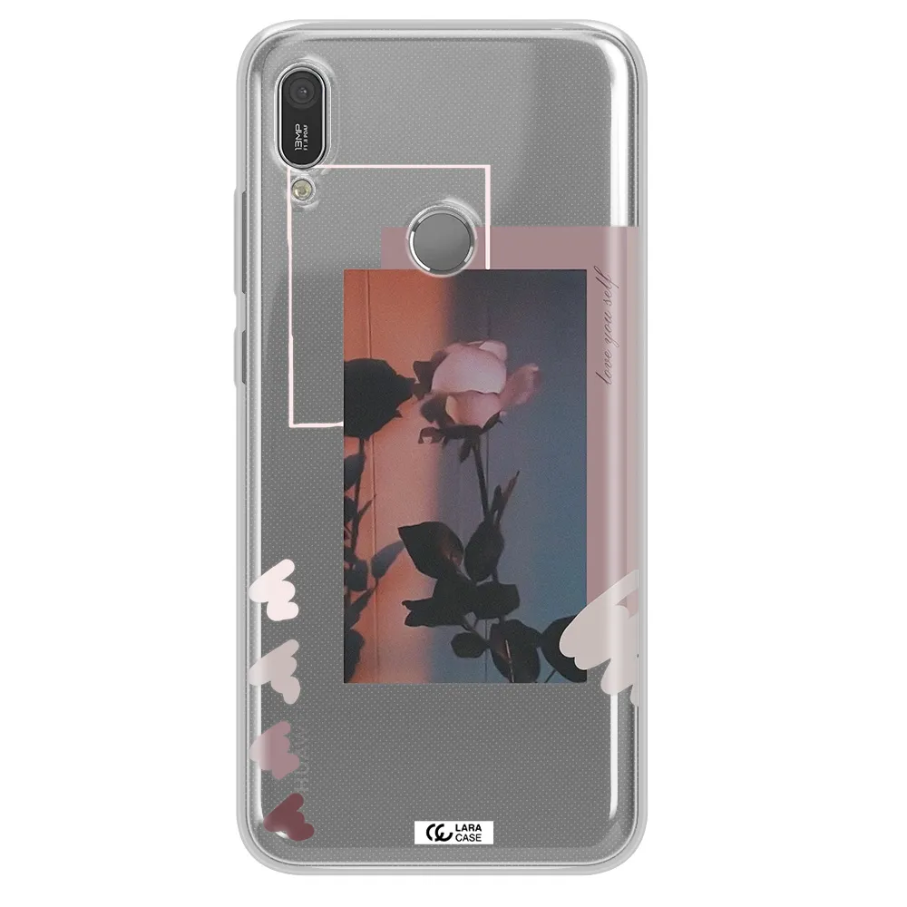 Pink Rose Huawei Y6 2019 Clear TPU Case