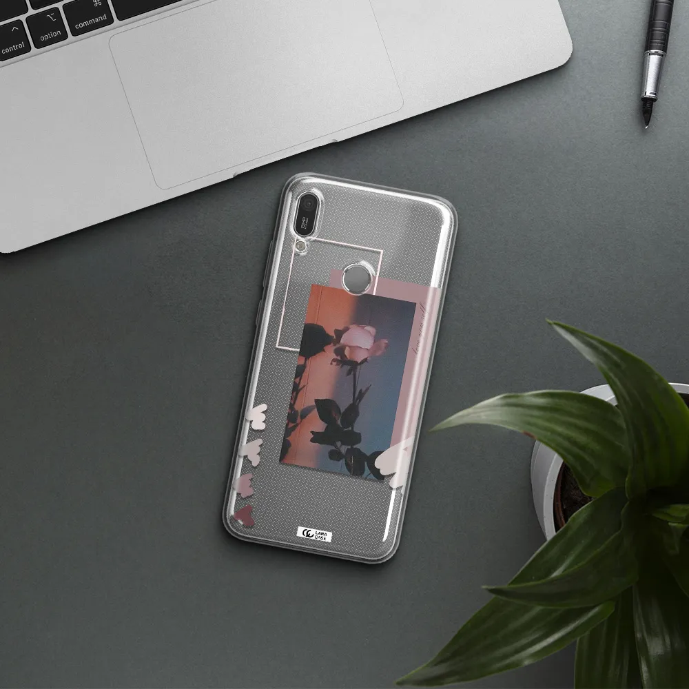 Pink Rose Huawei Y6 2019 Clear TPU Case