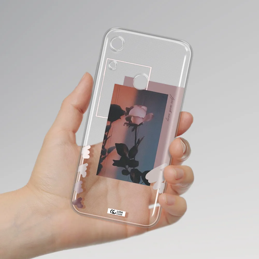 Pink Rose Huawei Y6S Clear TPU Case