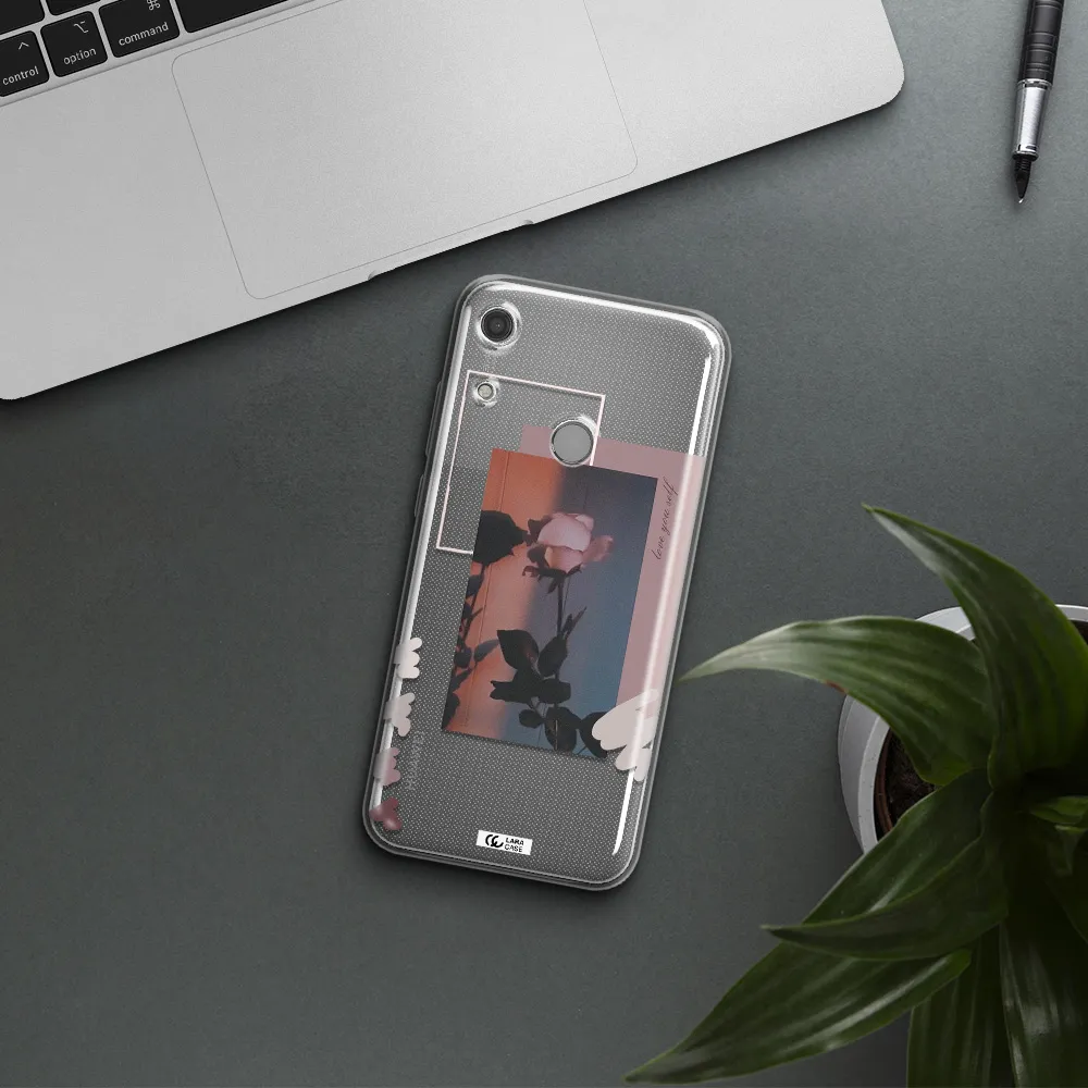 Pink Rose Huawei Y6S Clear TPU Case