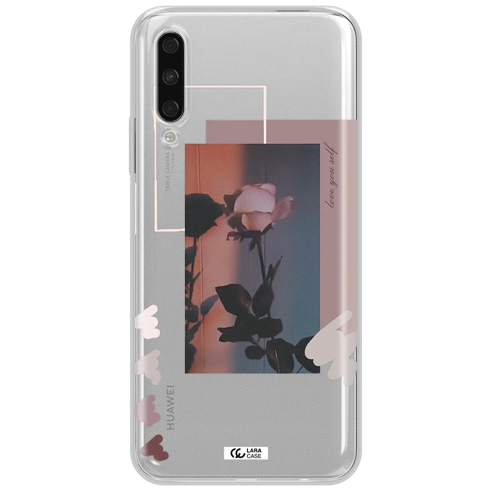 Pink Rose Huawei Y9S Clear Tpu Case