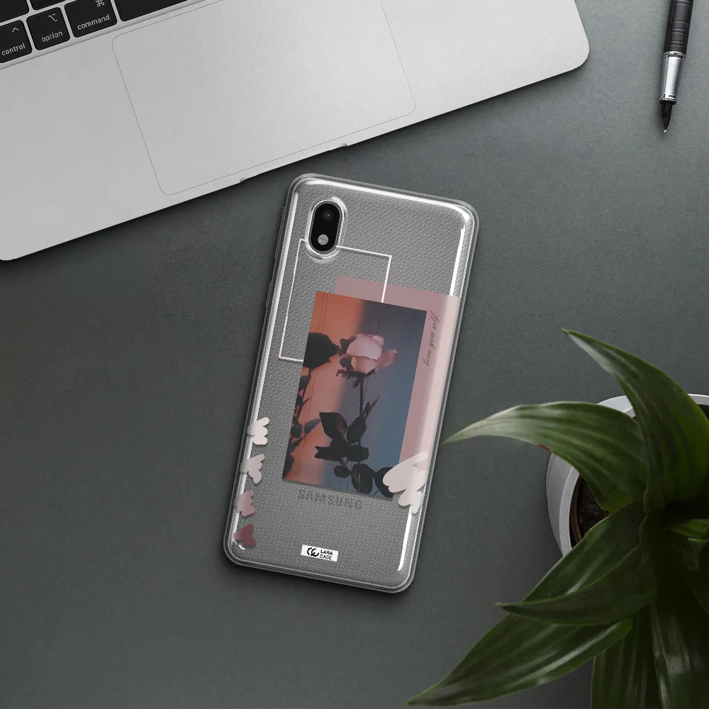 Pink Rose Samsung A01 Core Clear Tpu Case