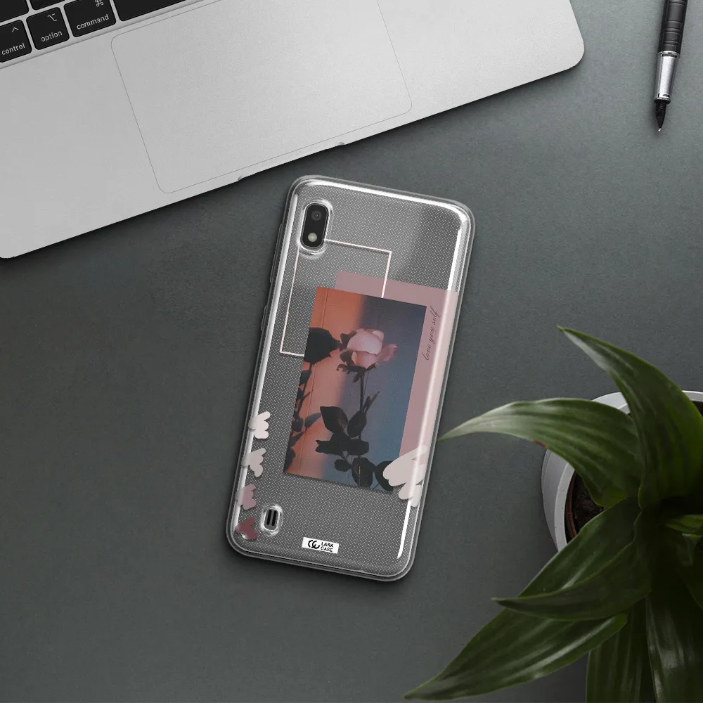Pink Rose Samsung A10 Clear TPU Case