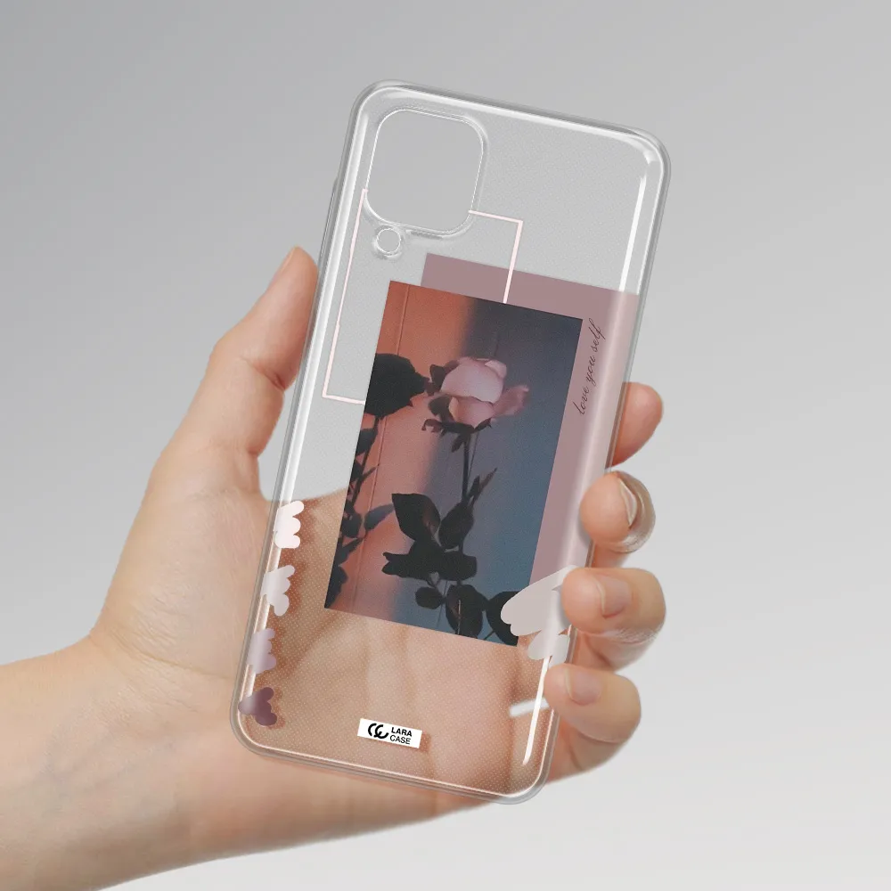 Pink Rose Samsung A12 4g Clear TPU Case