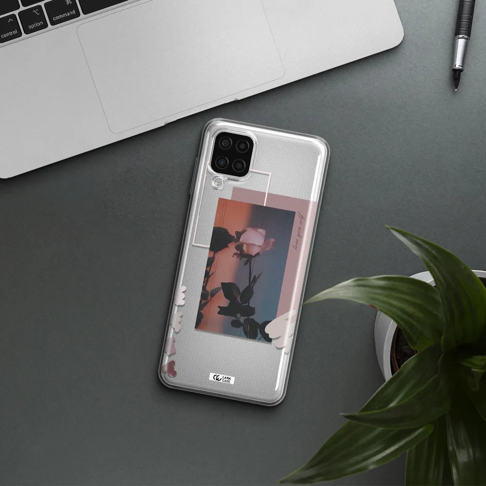 Pink Rose Samsung A12 4g Clear TPU Case