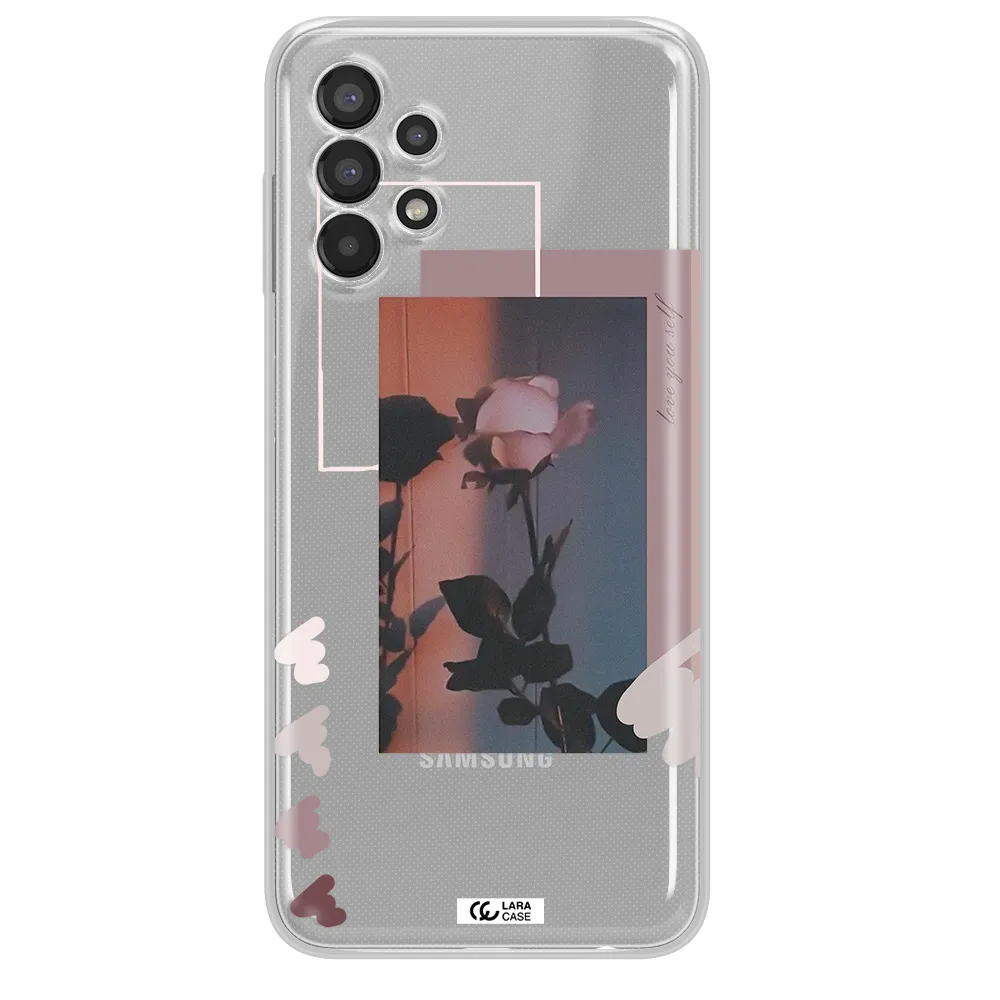 Pink Rose Samsung A13 Clear TPU Case