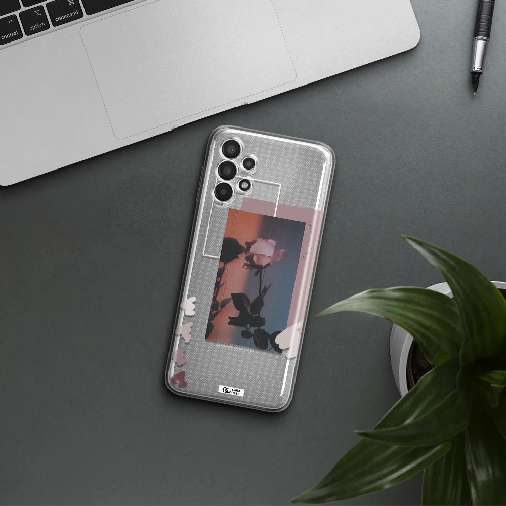 Pink Rose Samsung A13 Clear TPU Case