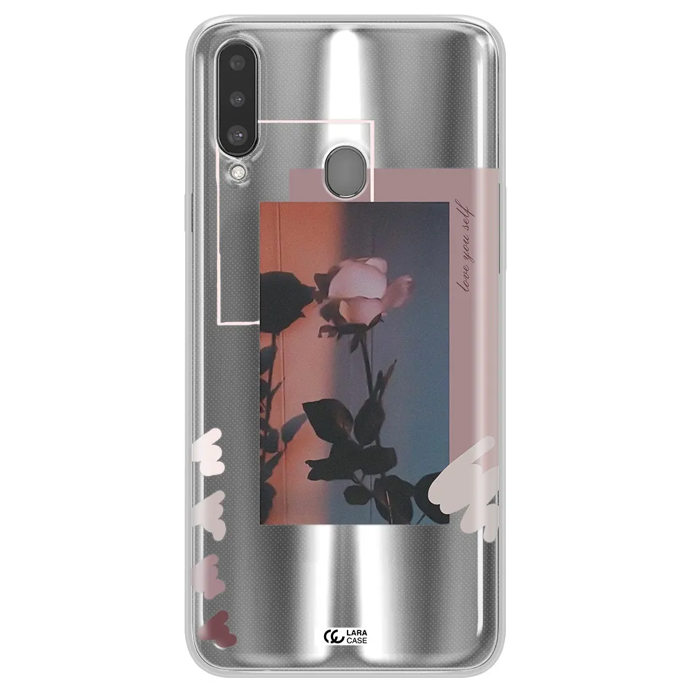 Pink Rose Samsung A20S Clear TPU Case
