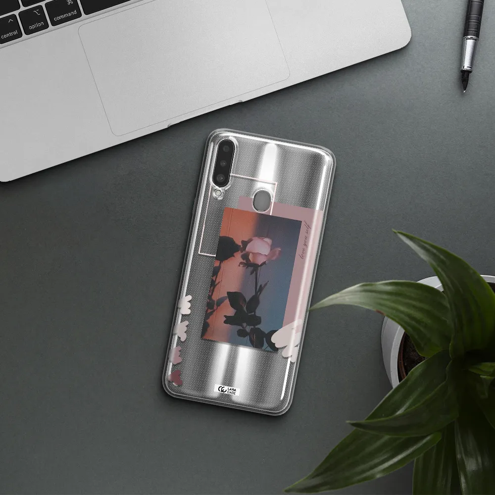 Pink Rose Samsung A20S Clear TPU Case