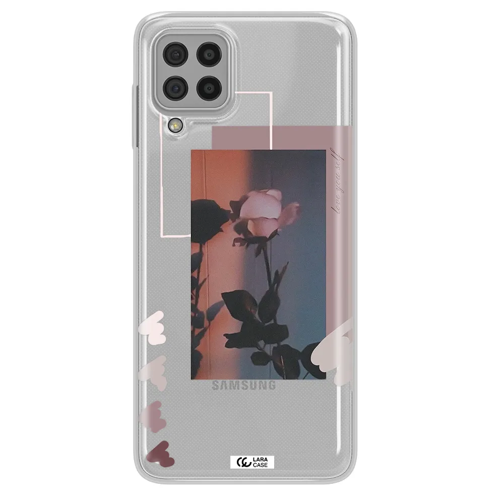 Pink Rose Samsung A22 4g Clear TPU Case