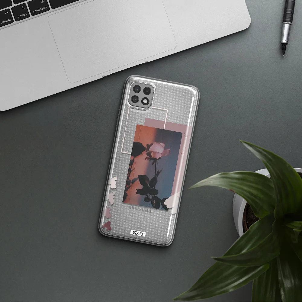 Pink Rose Samsung A22 5g Clear TPU Case