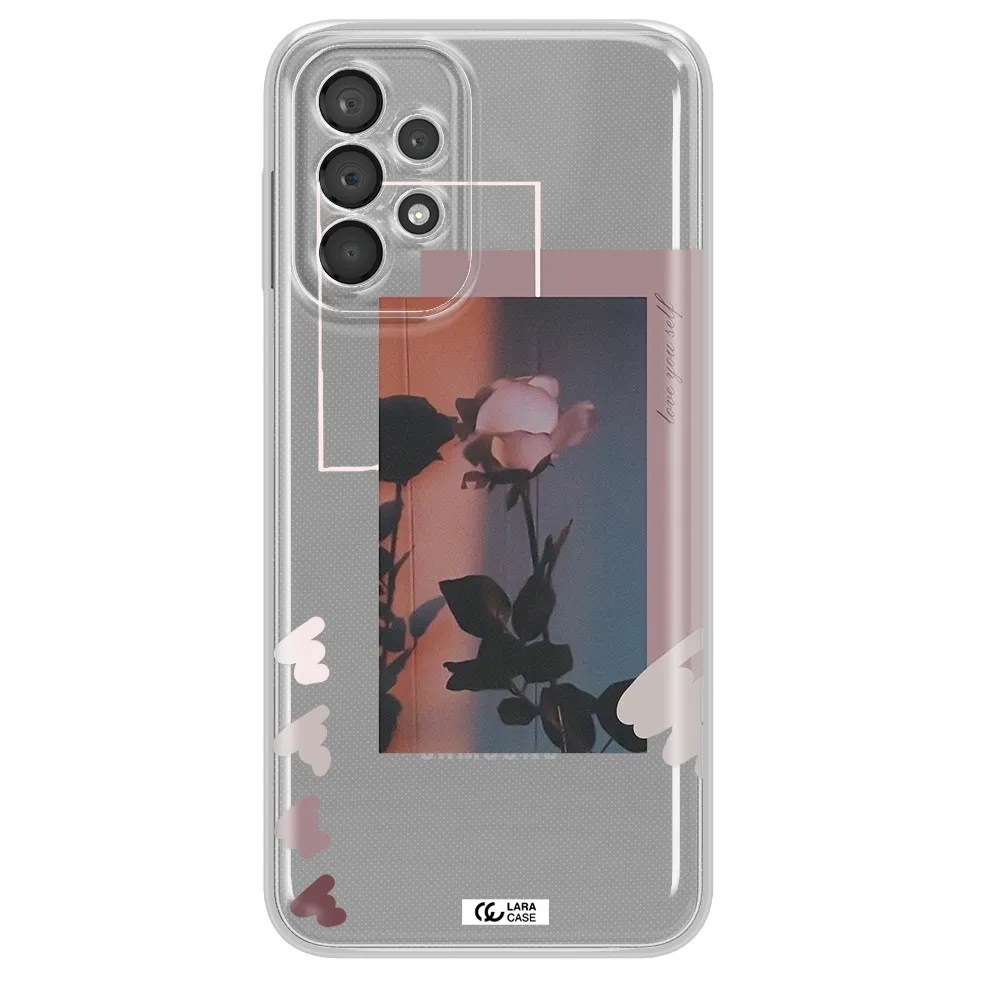 Pink Rose Samsung A23 5G Clear Tpu Case