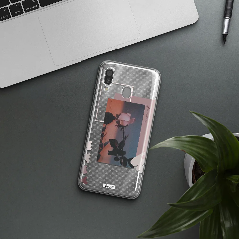 Pink Rose Samsung A30 Clear TPU Case