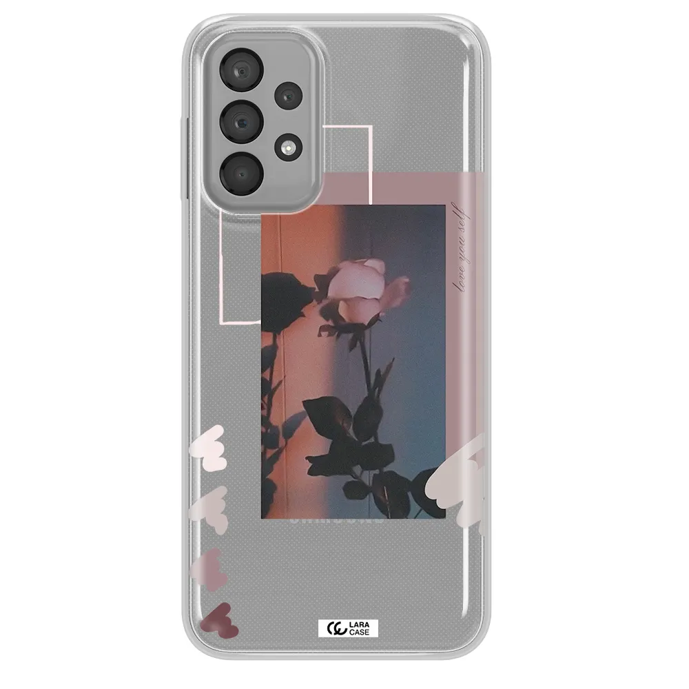 Pink Rose Samsung A33 Clear TPU Case