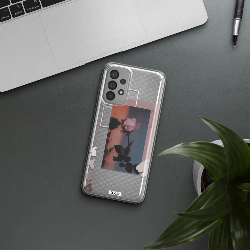 Pink Rose Samsung A33 Clear TPU Case
