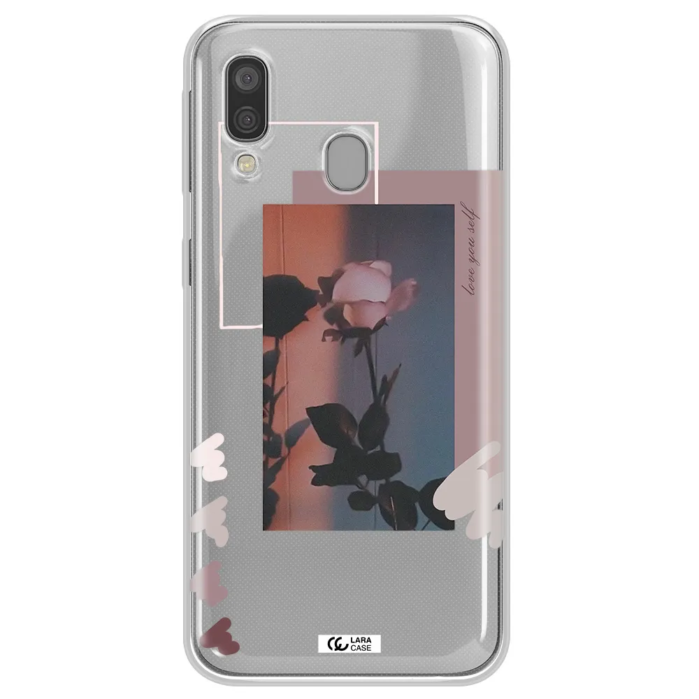 Pink Rose Samsung A40 Clear TPU Case