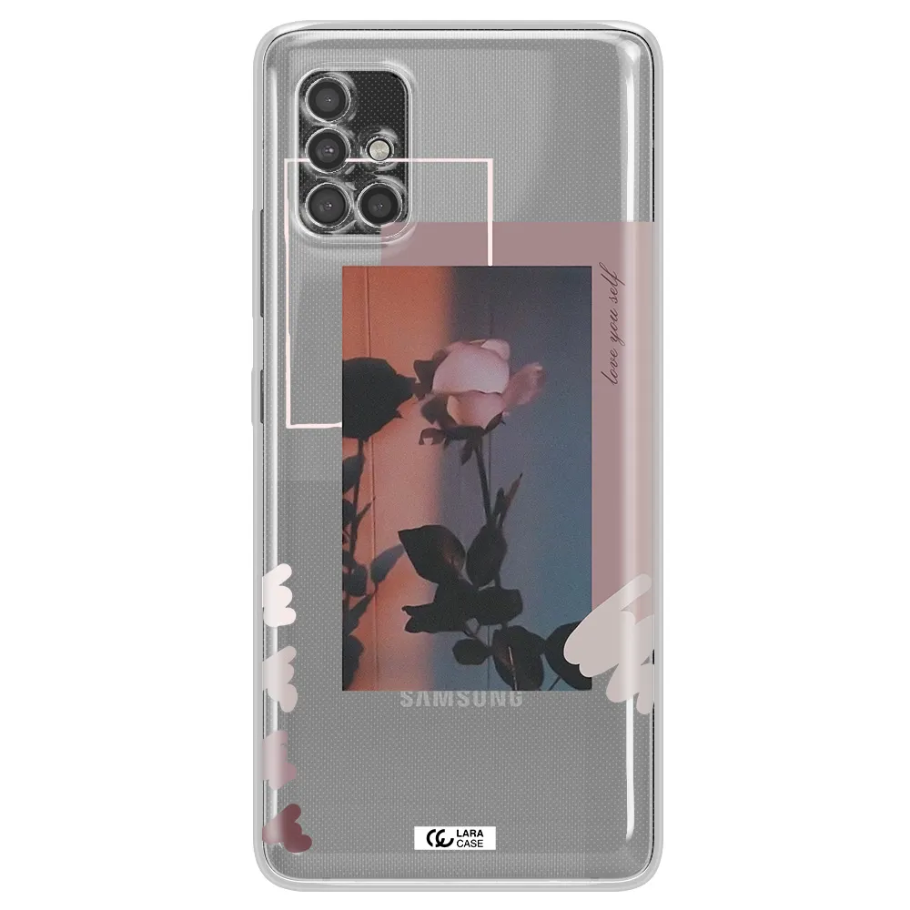 Pink Rose Samsung A40S Clear Tpu Case