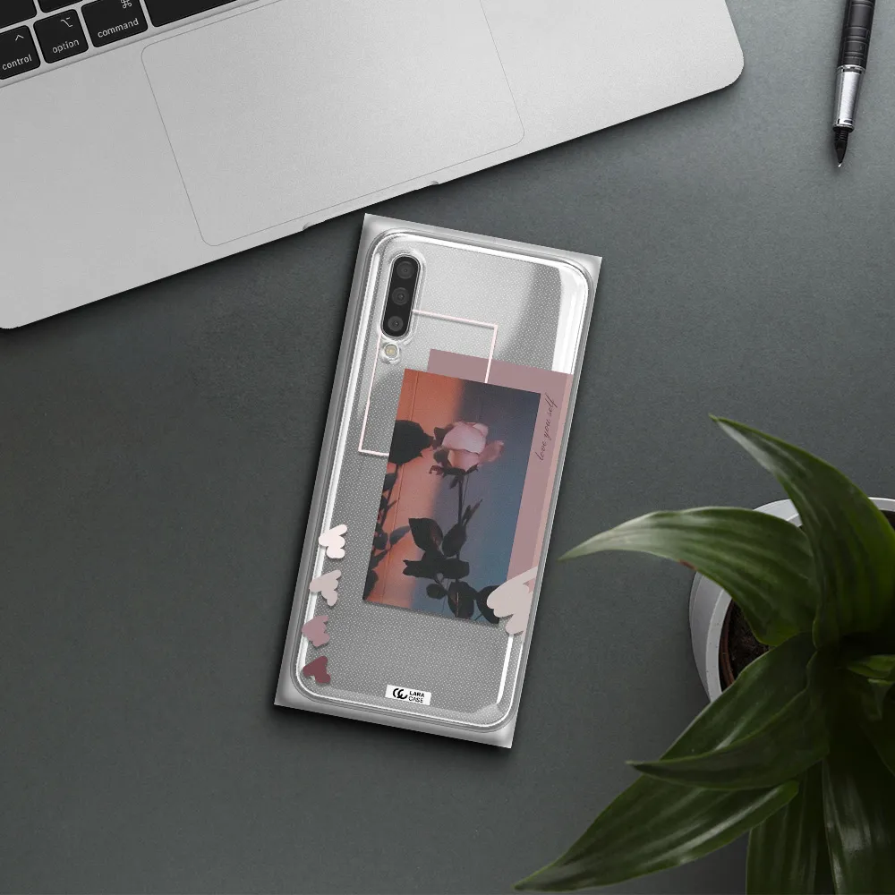 Pink Rose Samsung A50S Clear Tpu Case