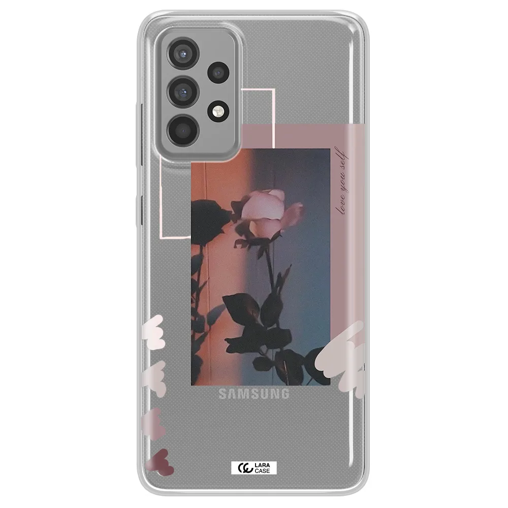 Pink Rose Samsung A52 Clear TPU Case