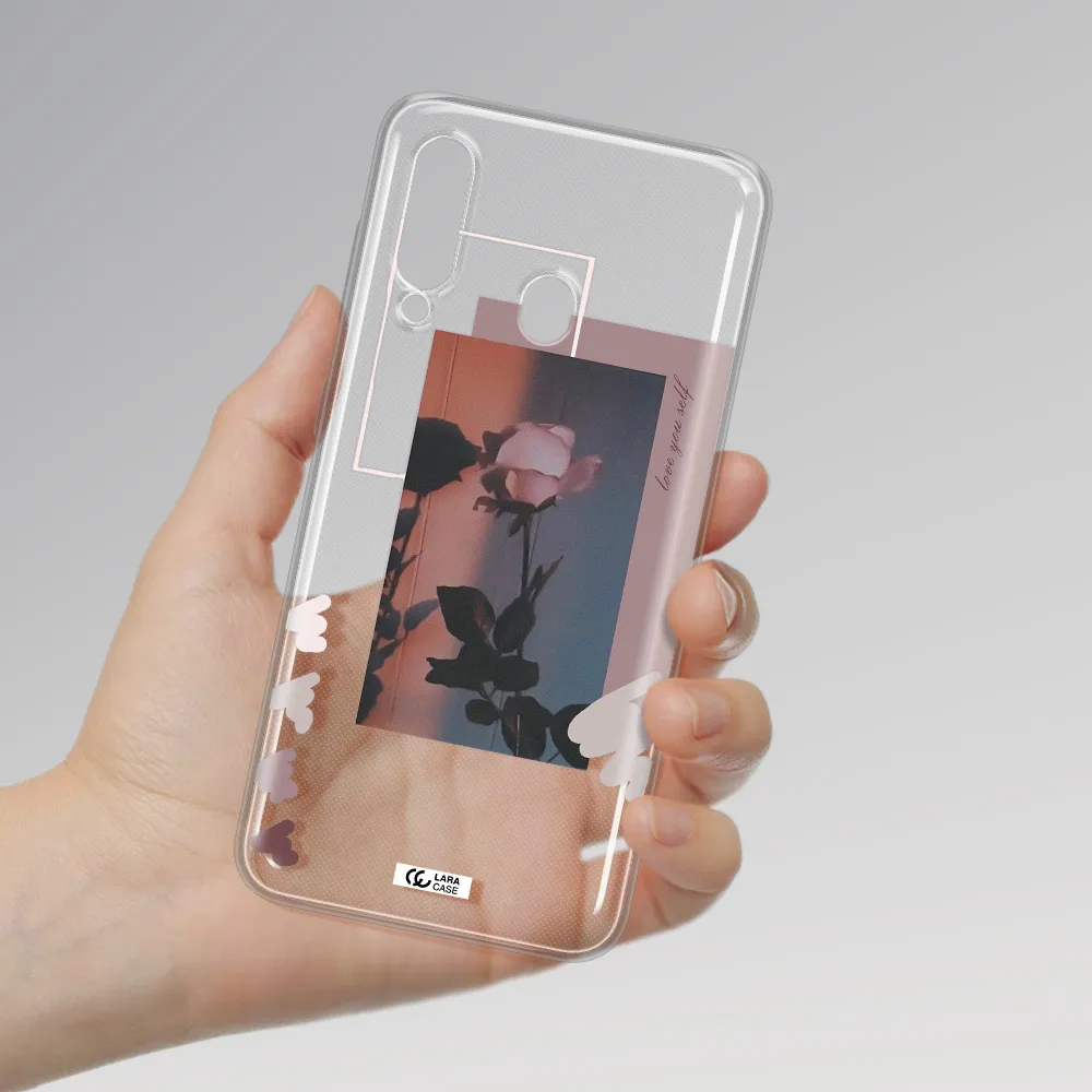 Pink Rose Samsung A60 Clear TPU Case