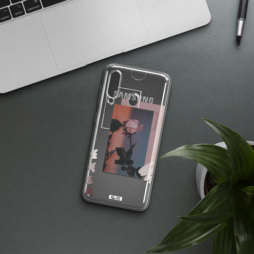 Pink Rose Samsung A60 Clear TPU Case