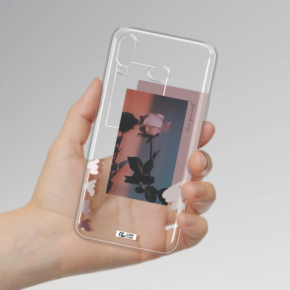 Pink Rose Samsung A6S Clear TPU Case
