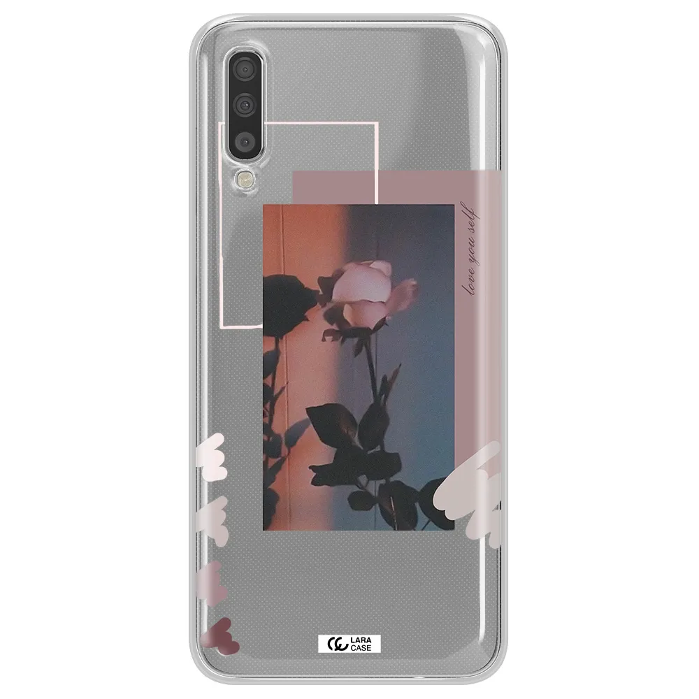 Pink Rose Samsung A70S Clear Tpu Case