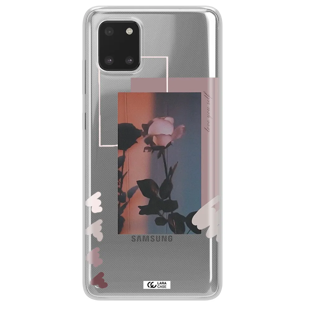 Pink Rose Samsung A81 Clear TPU Case
