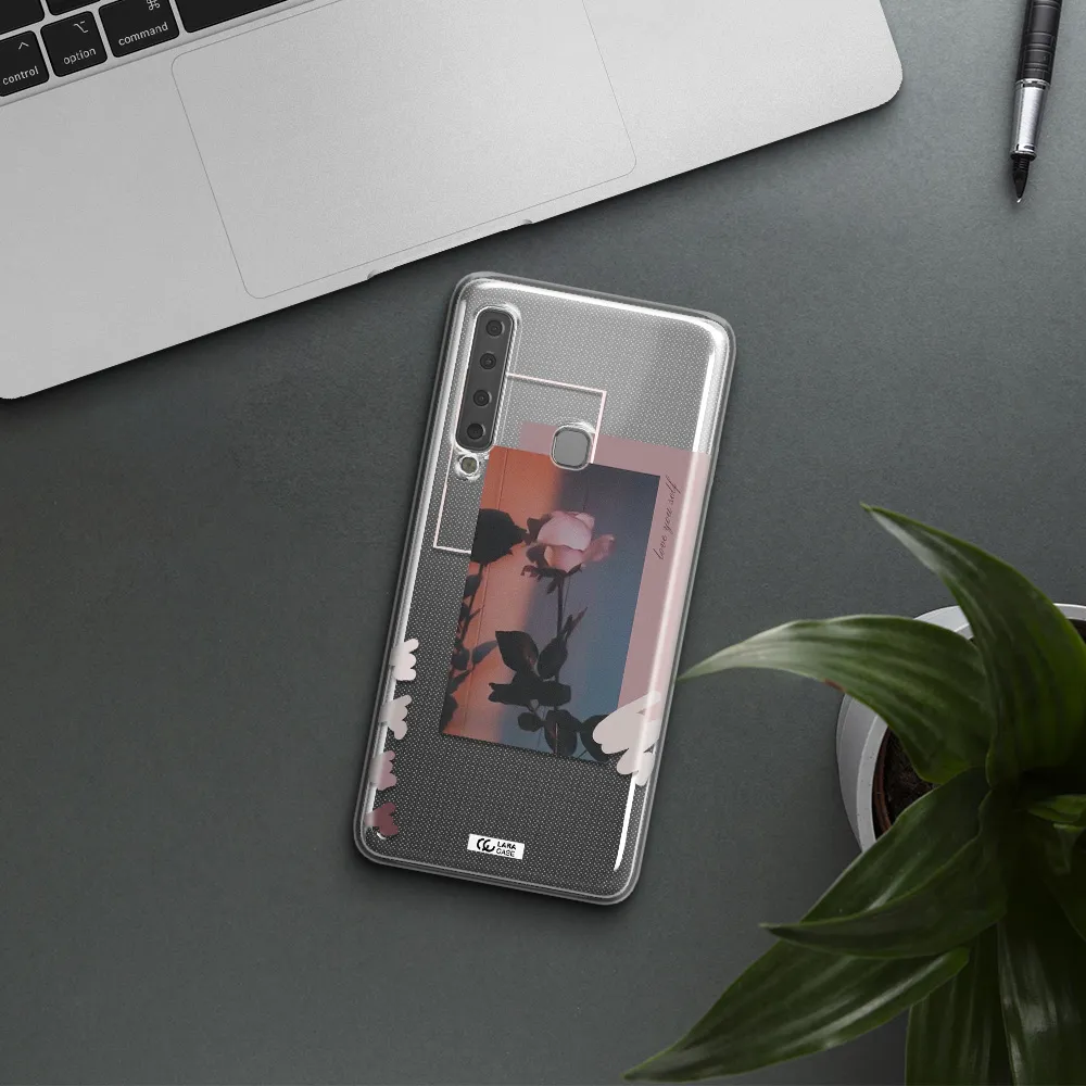 Pink Rose Samsung A9 2018 Clear TPU Case