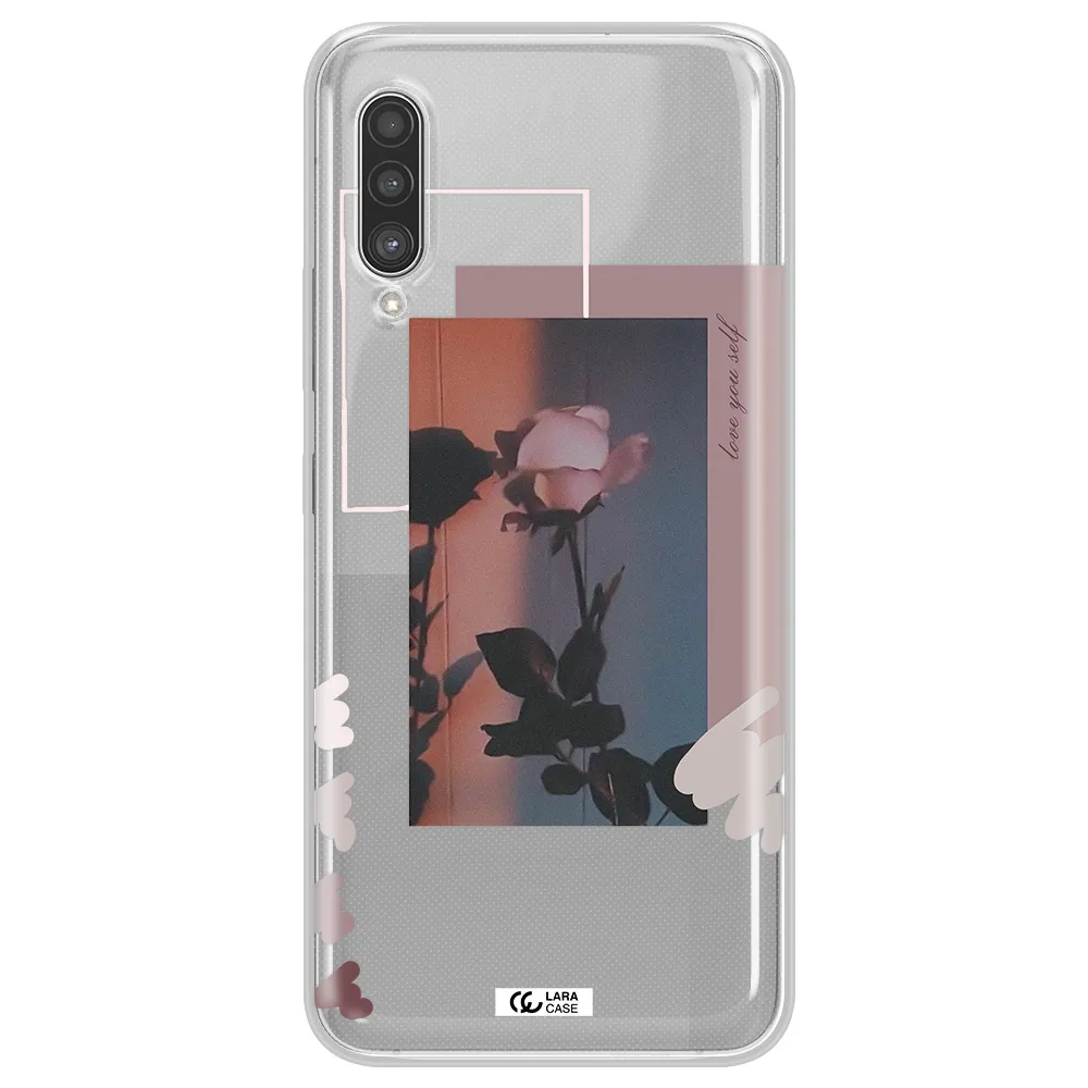 Pink Rose Samsung A90 Clear TPU Case