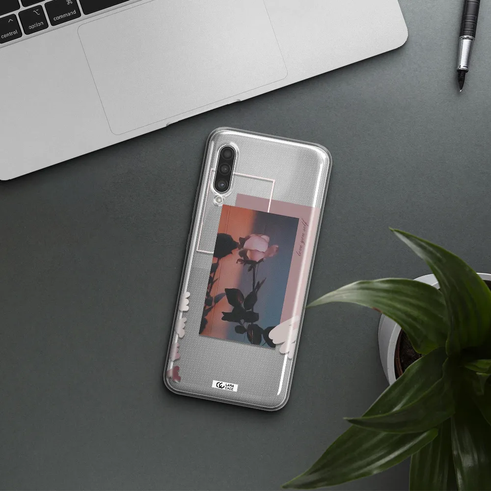 Pink Rose Samsung A90 Clear TPU Case