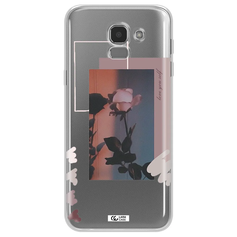 Pink Rose Samsung J6 Clear TPU Case