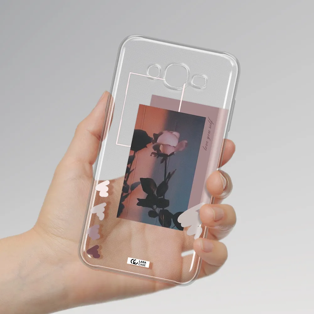 Pink Rose Samsung J7 Clear TPU Case