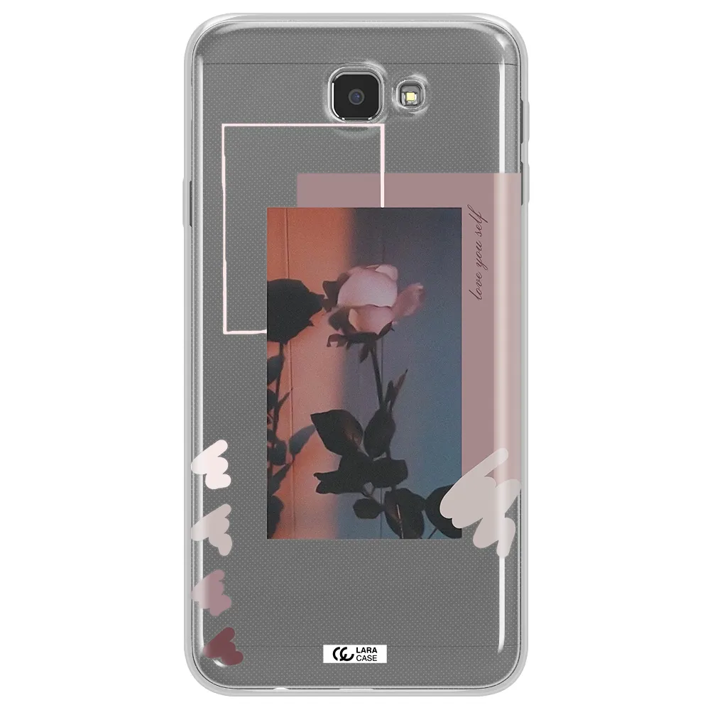 Pink Rose Samsung J7 Prim Clear TPU Case