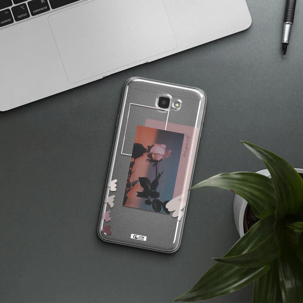 Pink Rose Samsung J7 Prim Clear TPU Case