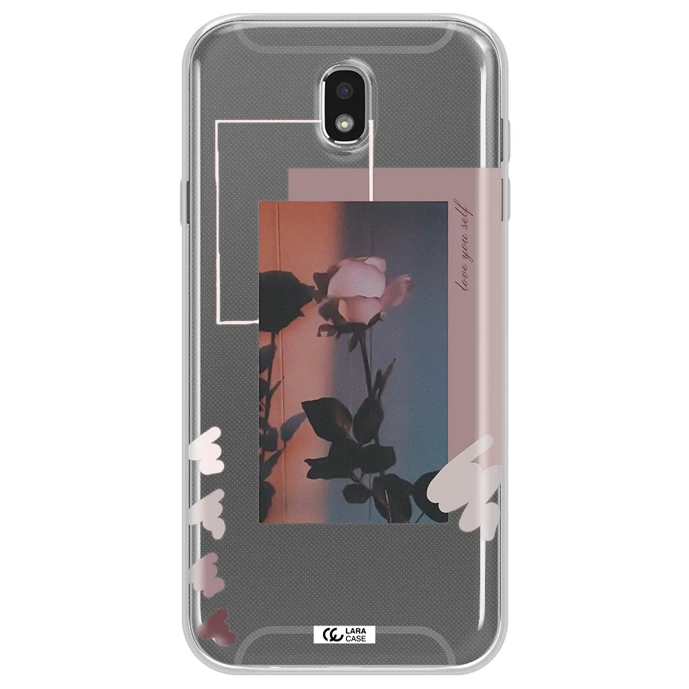 Pink Rose Samsung J7 Pro Clear TPU Case