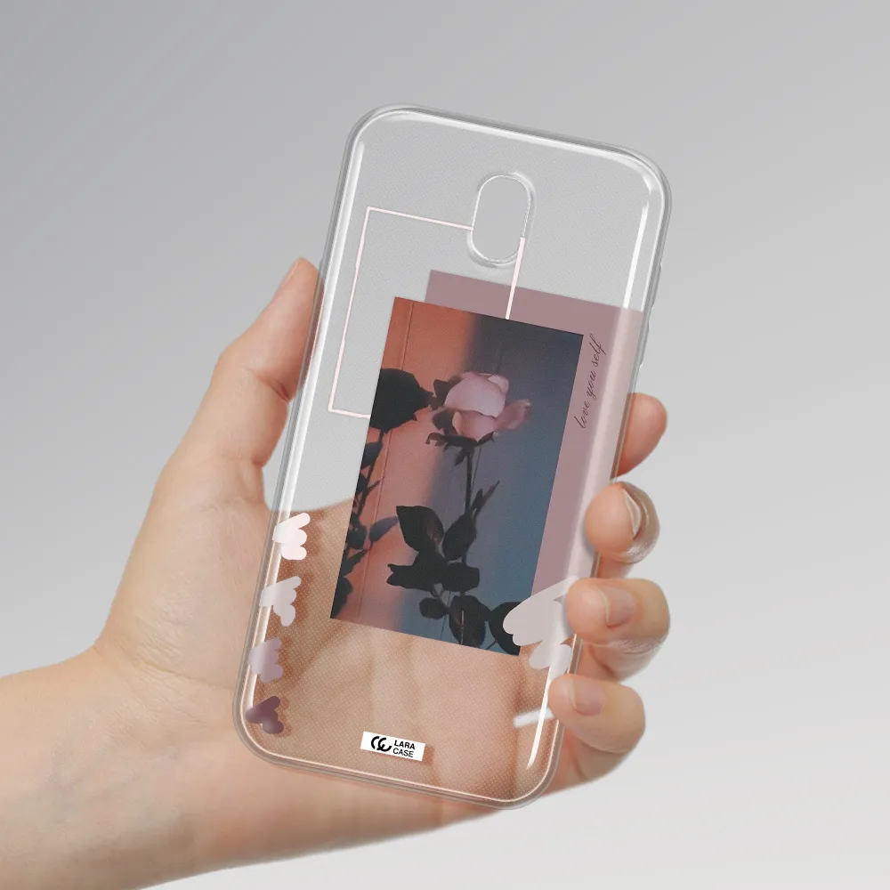 Pink Rose Samsung J7 Pro Clear TPU Case