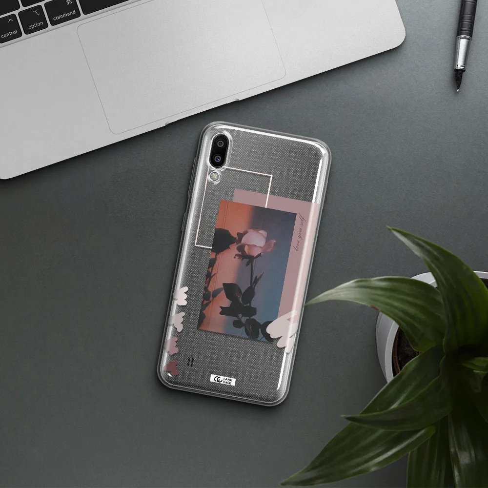 Pink Rose Samsung M10 Clear TPU Case