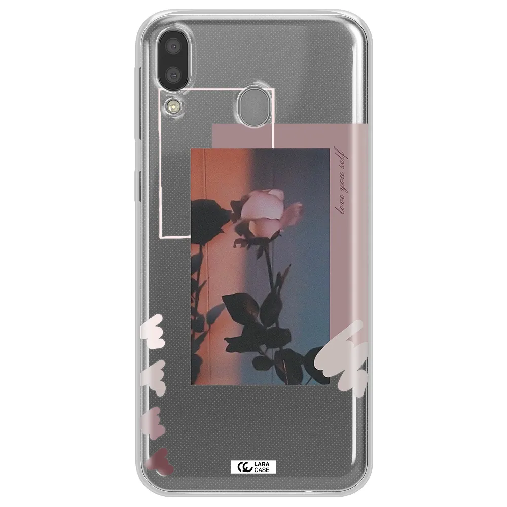 Pink Rose Samsung M20 Clear TPU Case