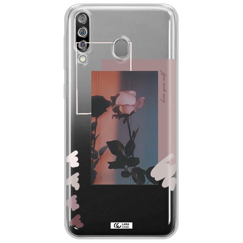 Pink Rose Samsung M30 Clear TPU Case