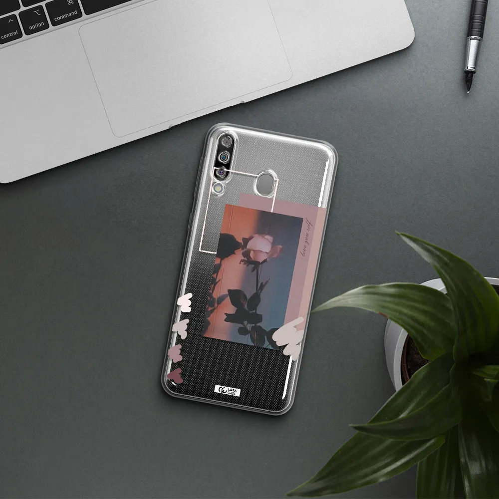 Pink Rose Samsung M30 Clear TPU Case