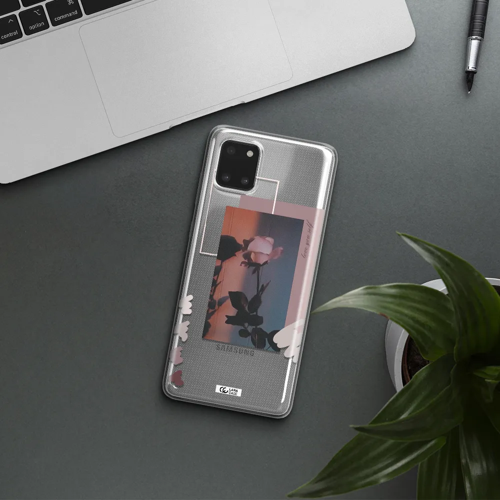 Pink Rose Samsung Note 10 Lite Clear TPU Case