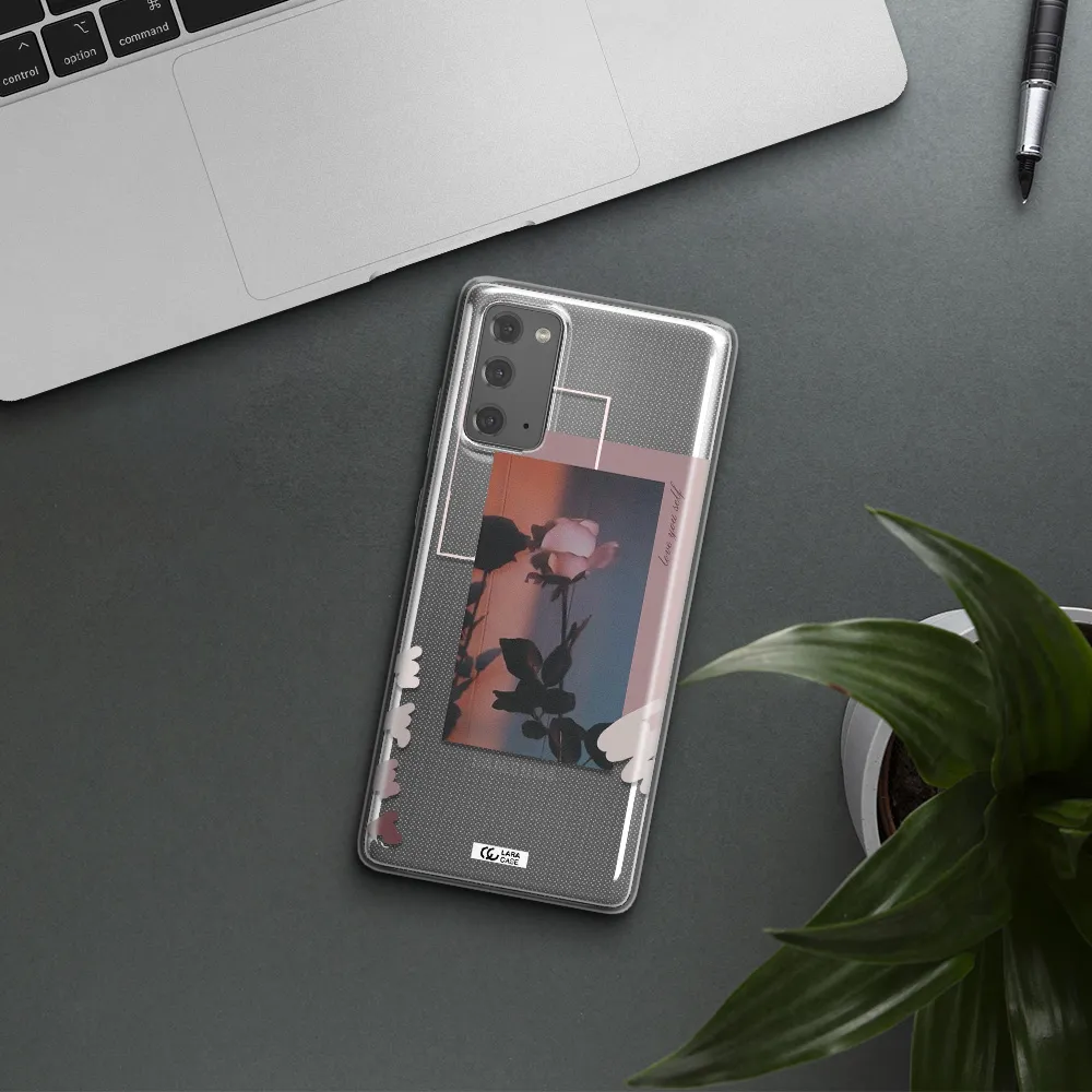 Pink Rose Samsung Note 20 Clear TPU Case